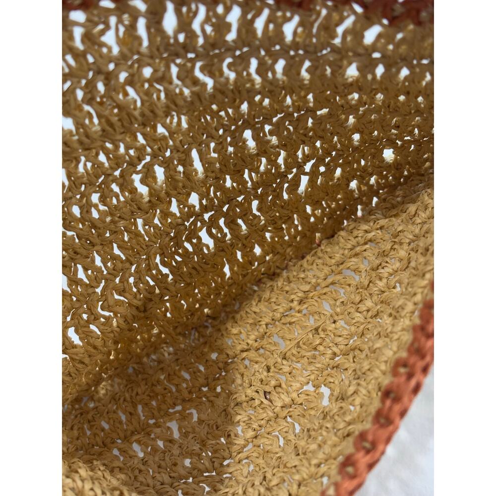 Handmade Boho Woven Clutch Bag Straw Knit Wristlet Beach Purse - Picture 6 of 9